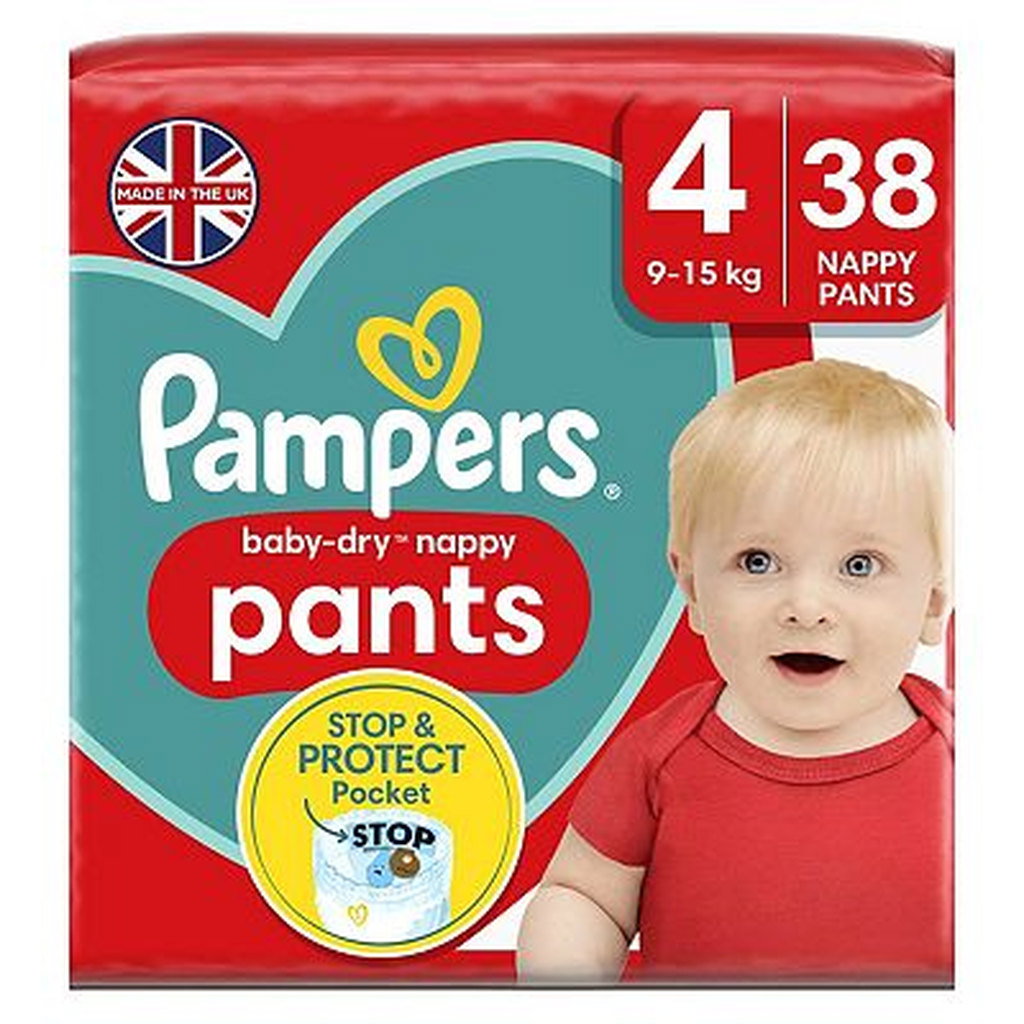 Pampers Baby Dry Pants Essential Pack Size 4 Nappies, 38pk
