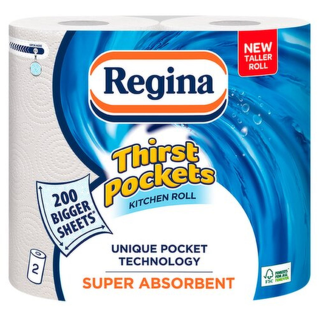 Regina Thirst Pockets Kitchen Towel, 2pk