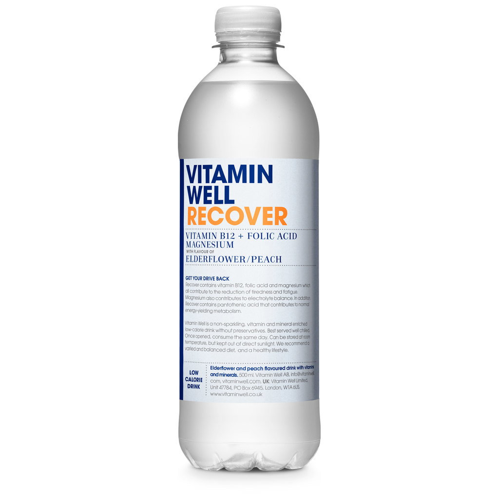 Vitamin Well Recover, Elderflower & Peach, 500ml