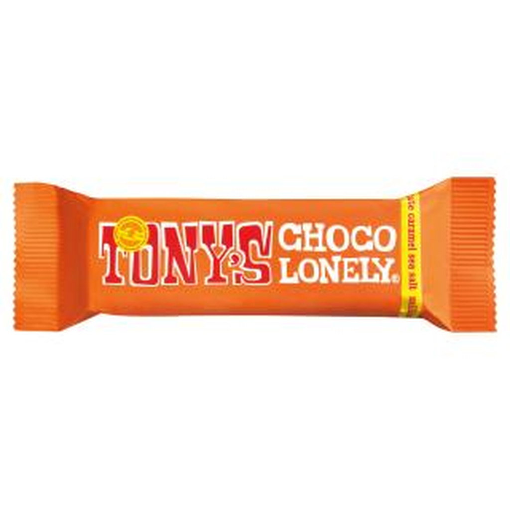 Tony's Chocolonely, 32% Milk Chocolate Caramel Sea Salt Bar, 35g