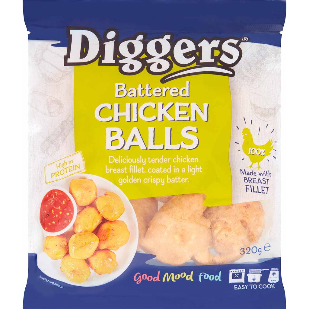 Diggers Battered Chicken Balls, 320g