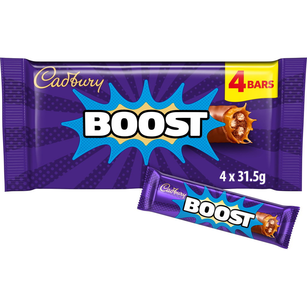 Cadbury Boost Chocolate Bar Multipack, 4 x 31.5g