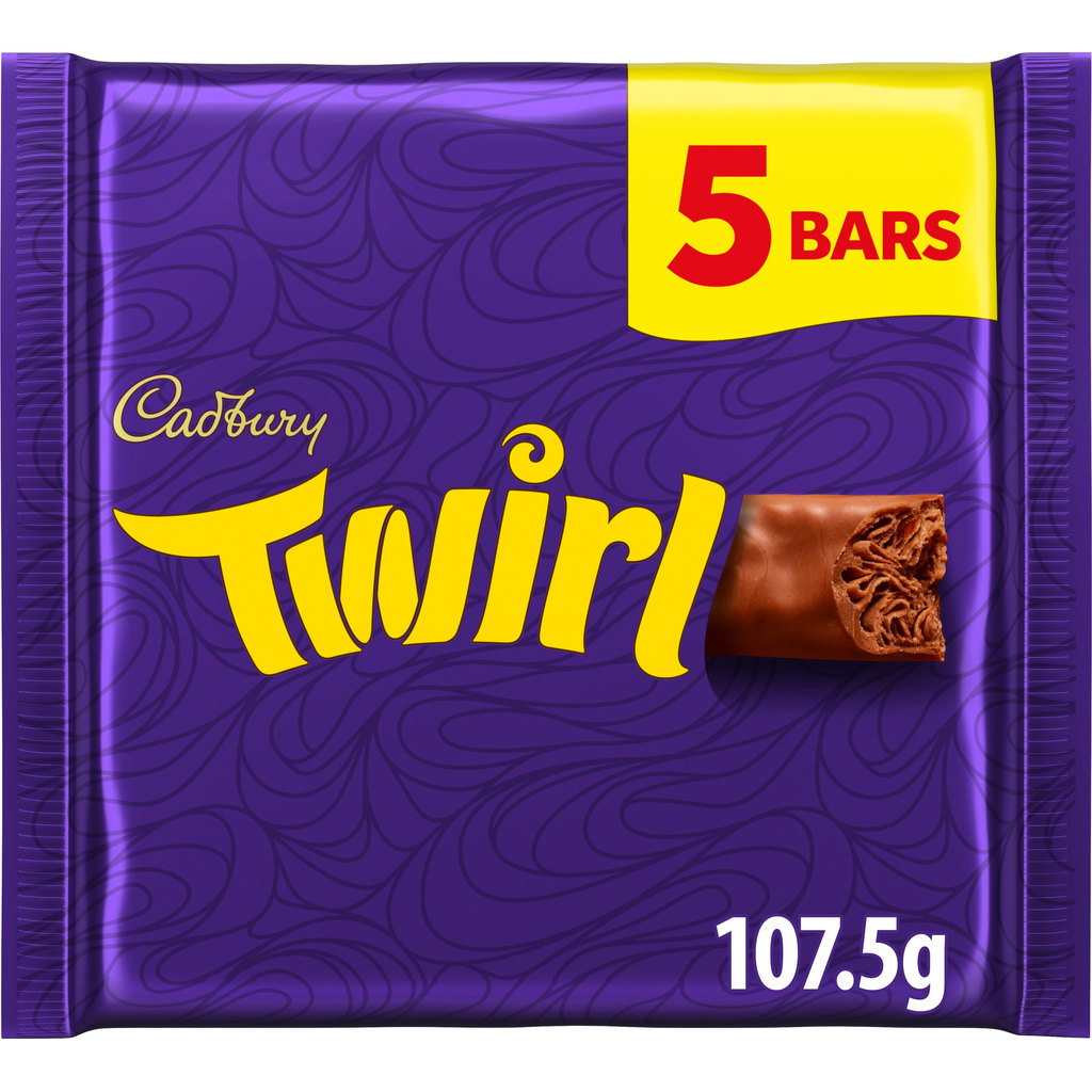 Cadbury Twirl Chocolate Bars Multipack, 5 x 21.5g