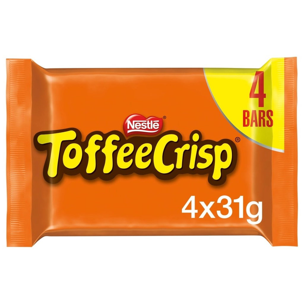 Toffee Crisp Chocolate Bars Multipack, 4 x 31g