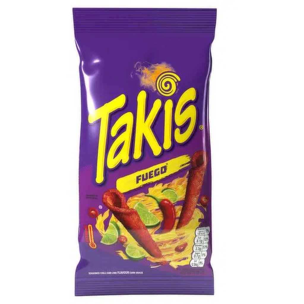 Takis Fuego Chilli & Lime Rolled Tortilla Chips, 100g