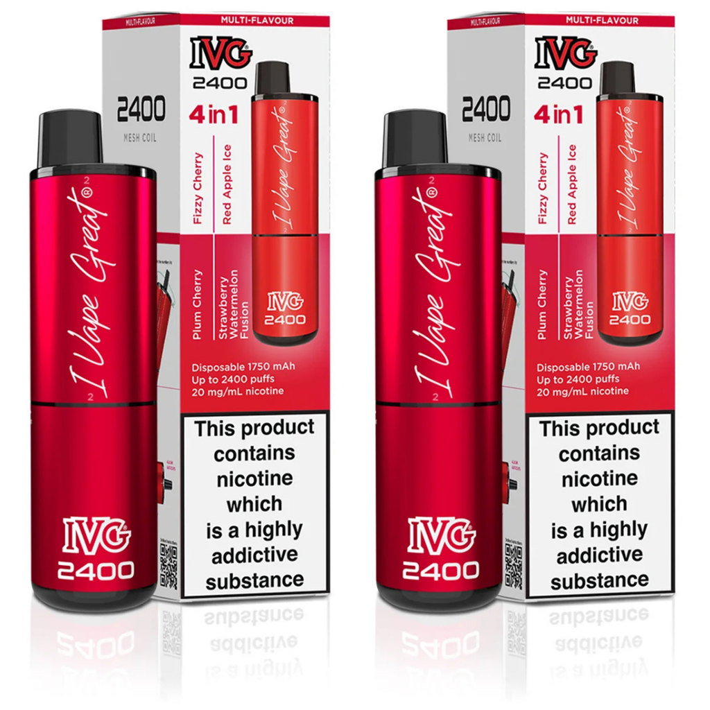 IVG 2400 4 In 1 Multi Flavour Red Edition Vape 20mg, 2pk