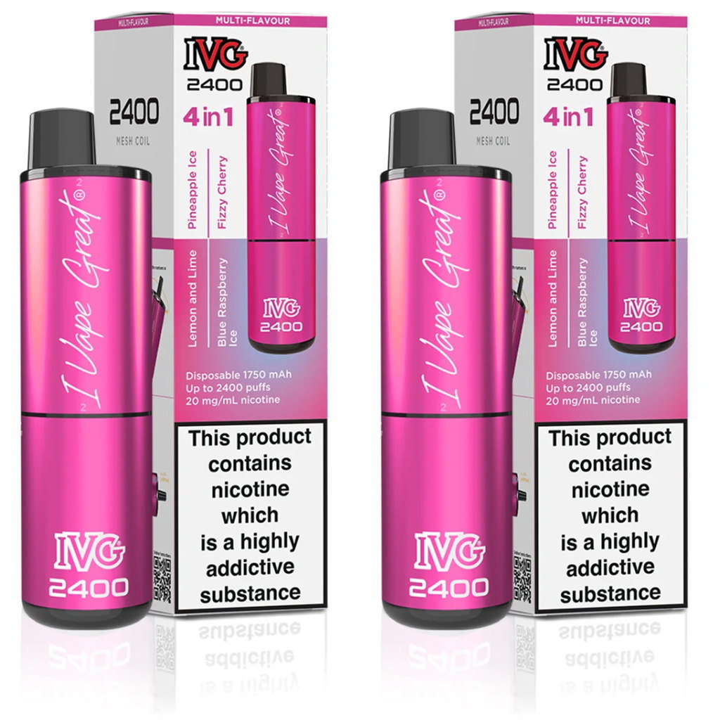 IVG 2400 4 In 1 Multi Flavour Special Edition Vape 20mg, 2pk