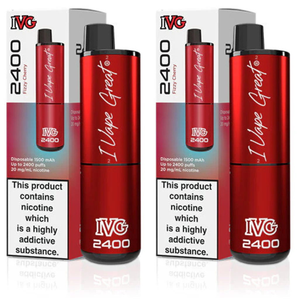 IVG 2400 Fizzy Cherry Vape 20mg, 2pk