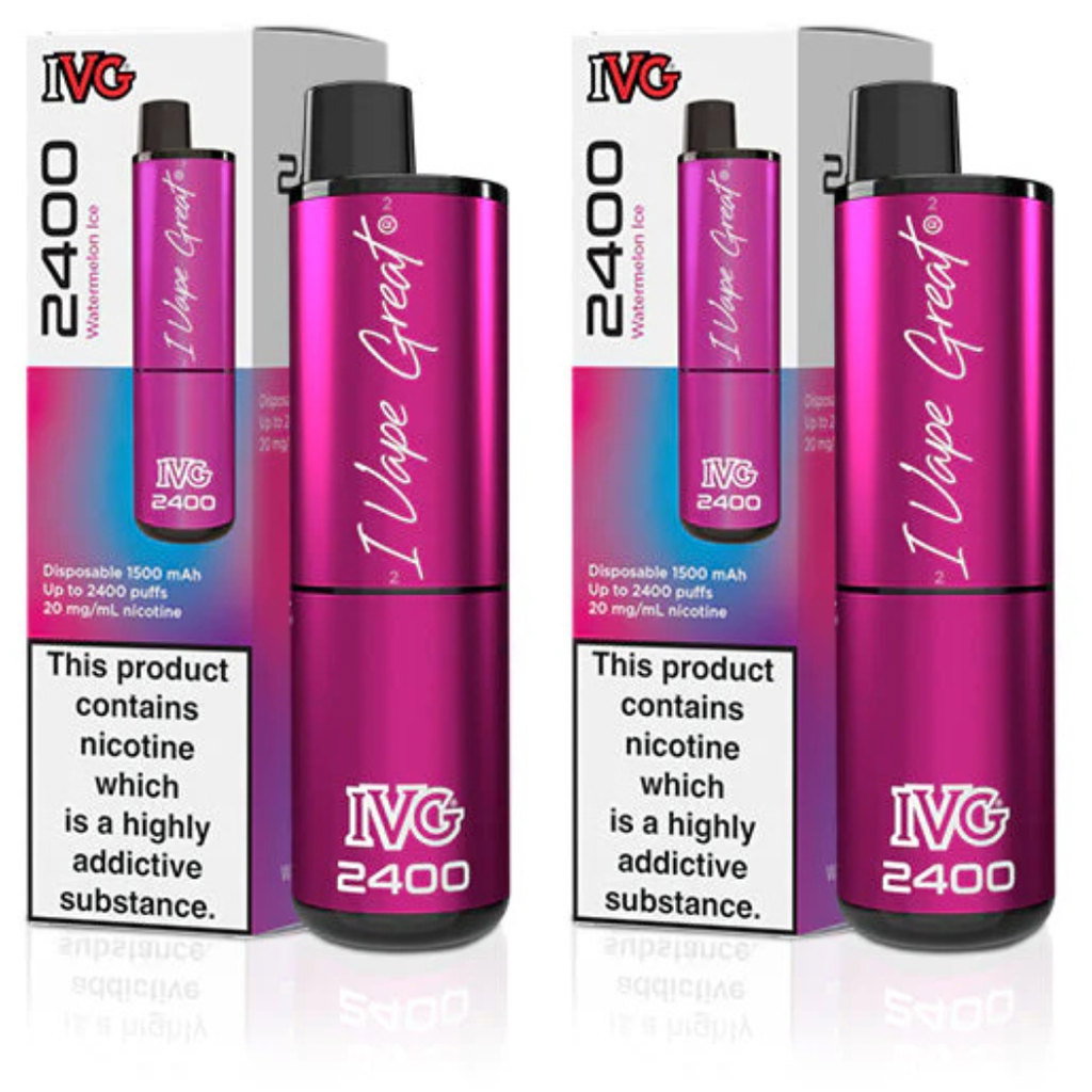 IVG 2400 Watermelon Ice Vape 20mg, 2pk