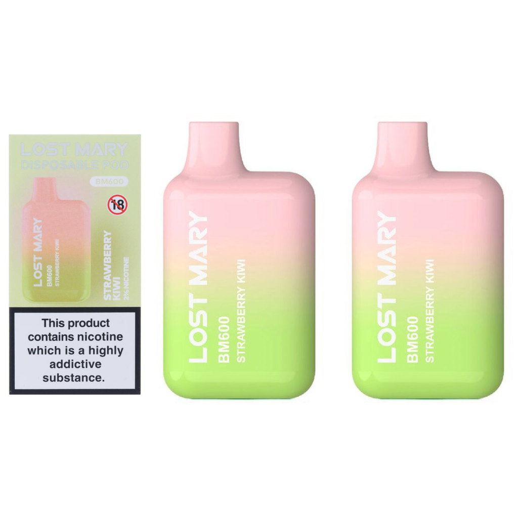 Lost Mary BM600 Strawberry Kiwi Vape 20mg, 2pk