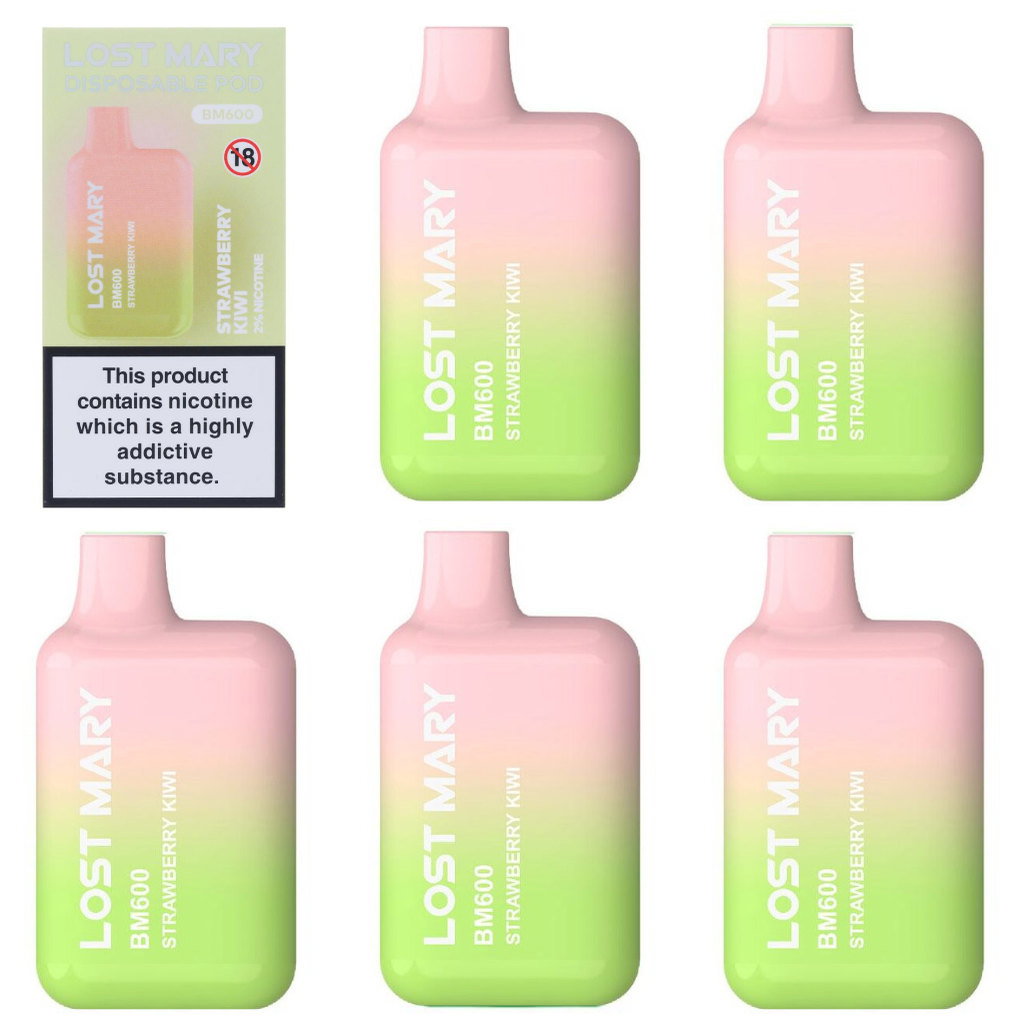 Lost Mary BM600 Strawberry Kiwi Vape 20mg, 5pk