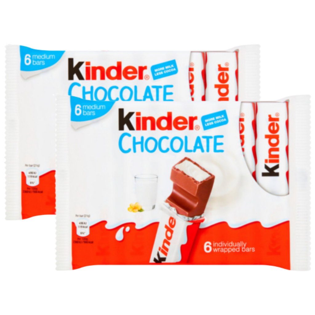 Kinder Chocolate Snack Bar, 2 x 6 Pack, 126g