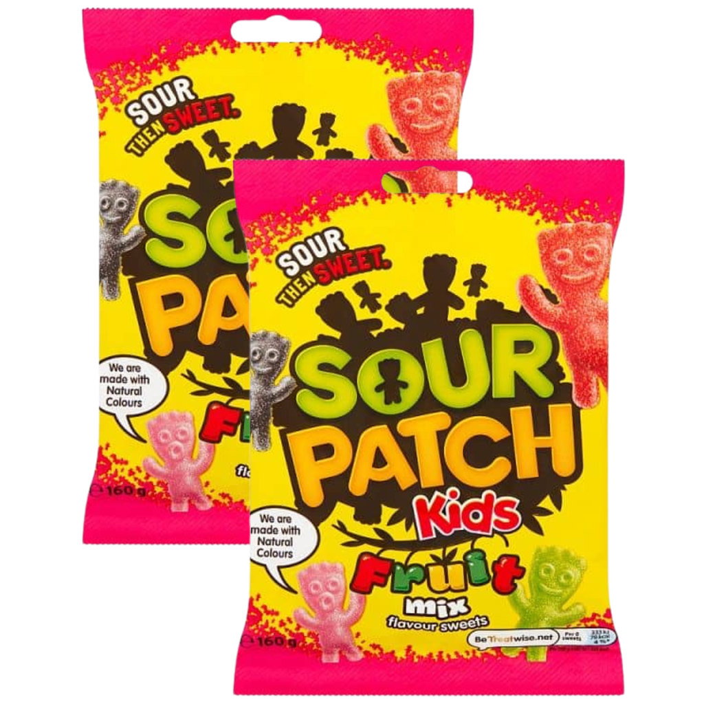 Sour Patch Kids Fruit Mix Sweets, 2 x 105g
