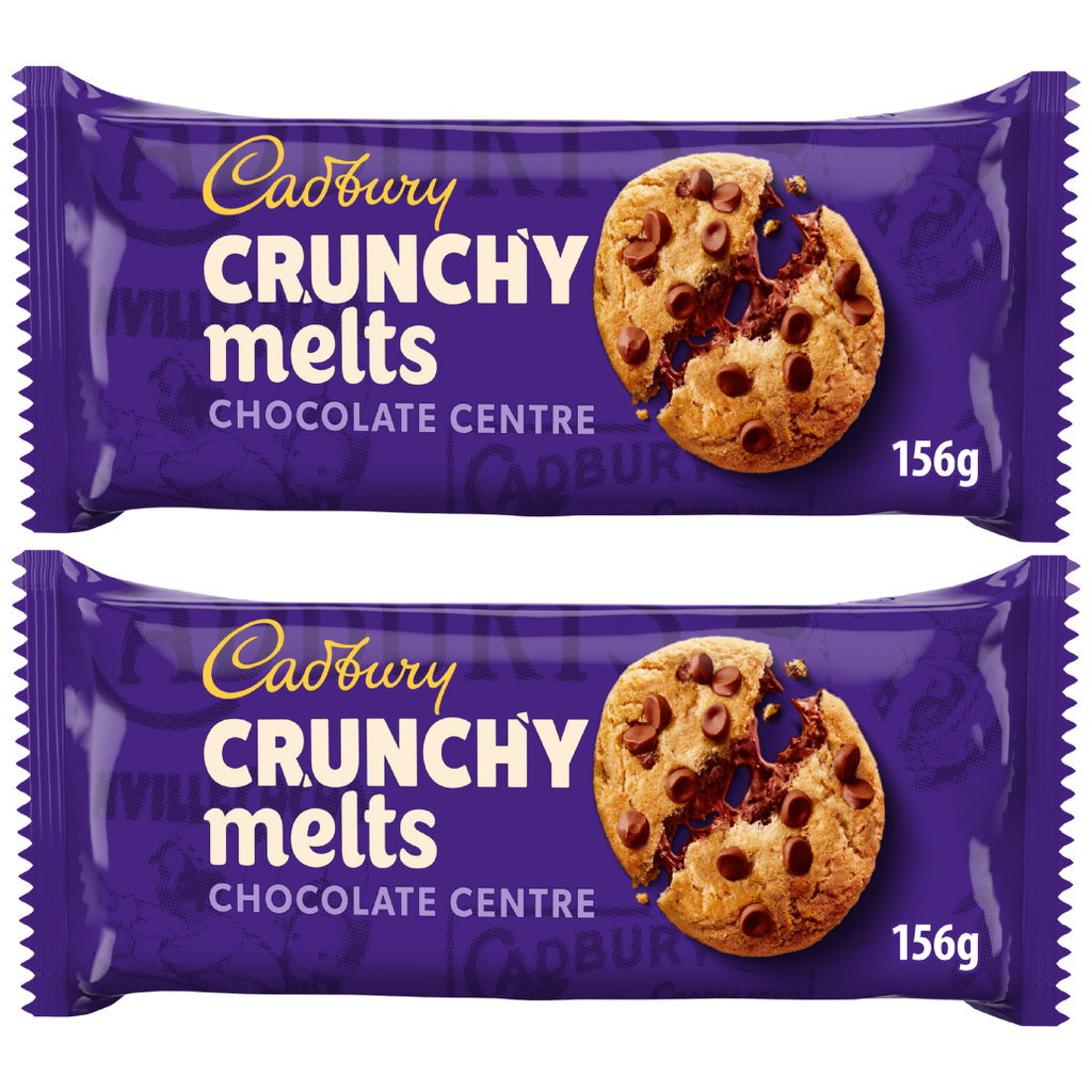 Cadbury Crunchy Melts Chocolate Centre Cookies, 2 x 156g