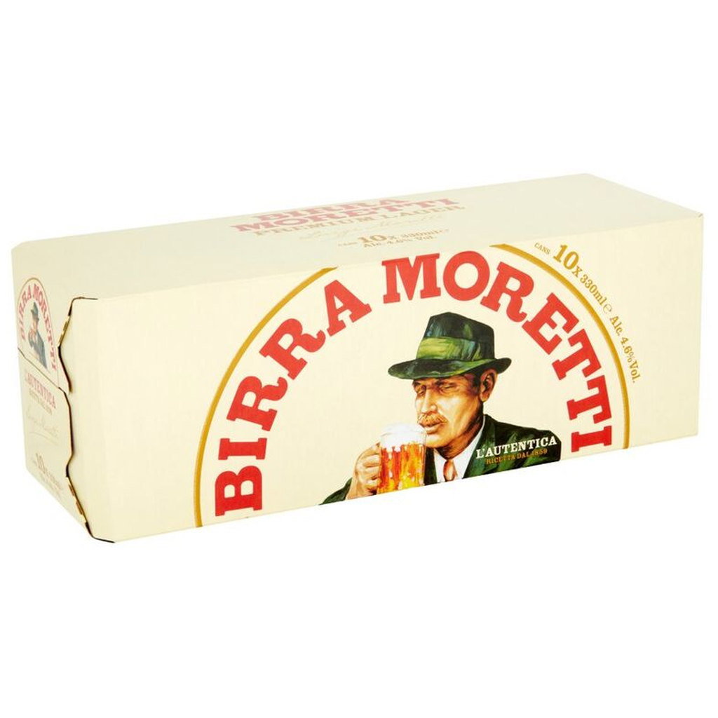 Birra Moretti Lager Beer Cans, 10 x 330ml