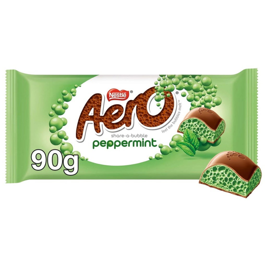 Aero Bubbly Chocolate Bar Peppermint, 90g
