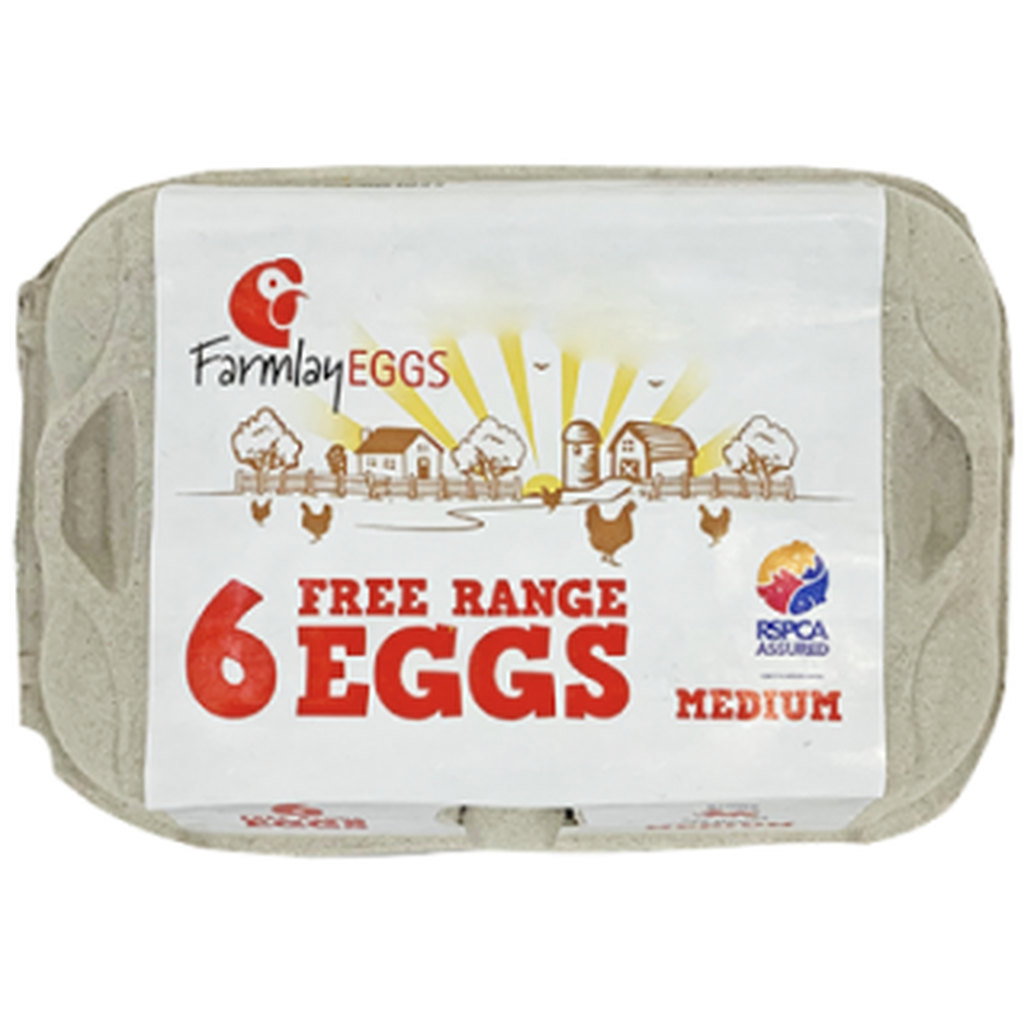 Farmlay Free Range Medium Eggs, 6pk