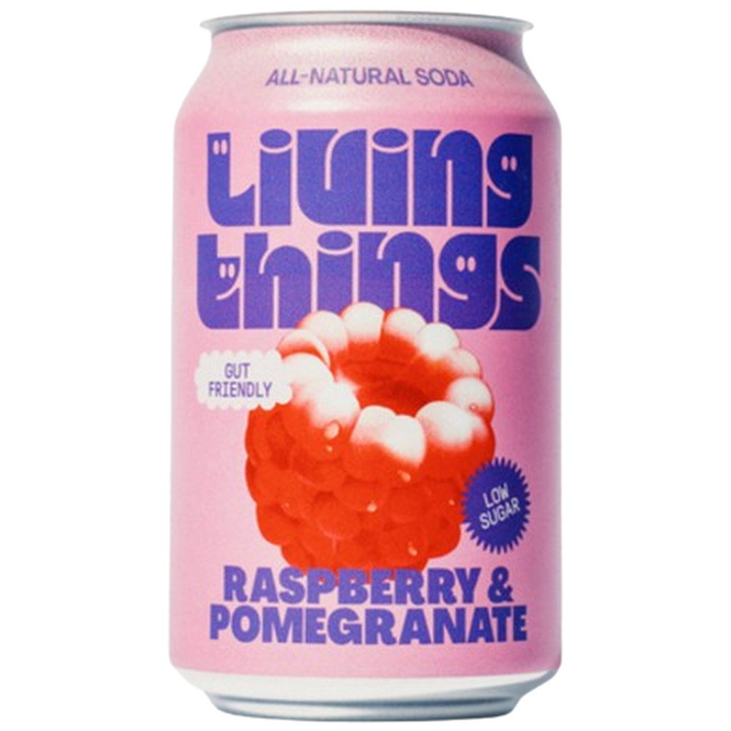 Living Things - Raspberry & Pomegranate Soda, 330ml