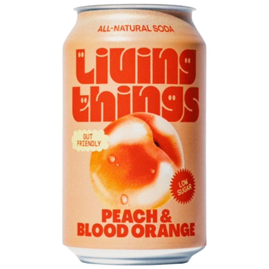 Living Things - Peach & Blood Orange Soda, 330ml