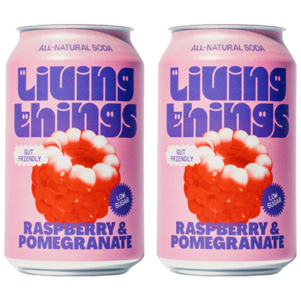 Living Things - Raspberry & Pomegranate Soda, 2 x 330ml