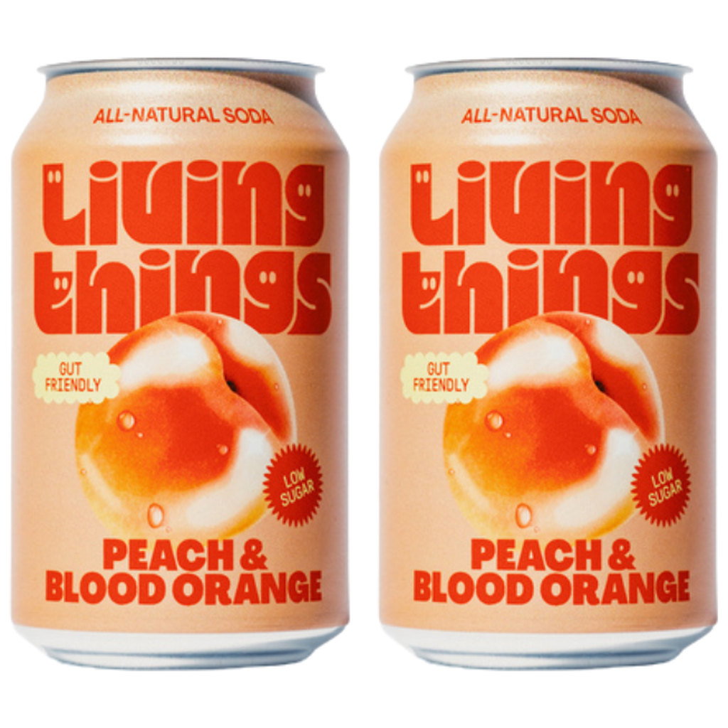 Living Things - Peach & Blood Orange Soda, 2 x 330ml
