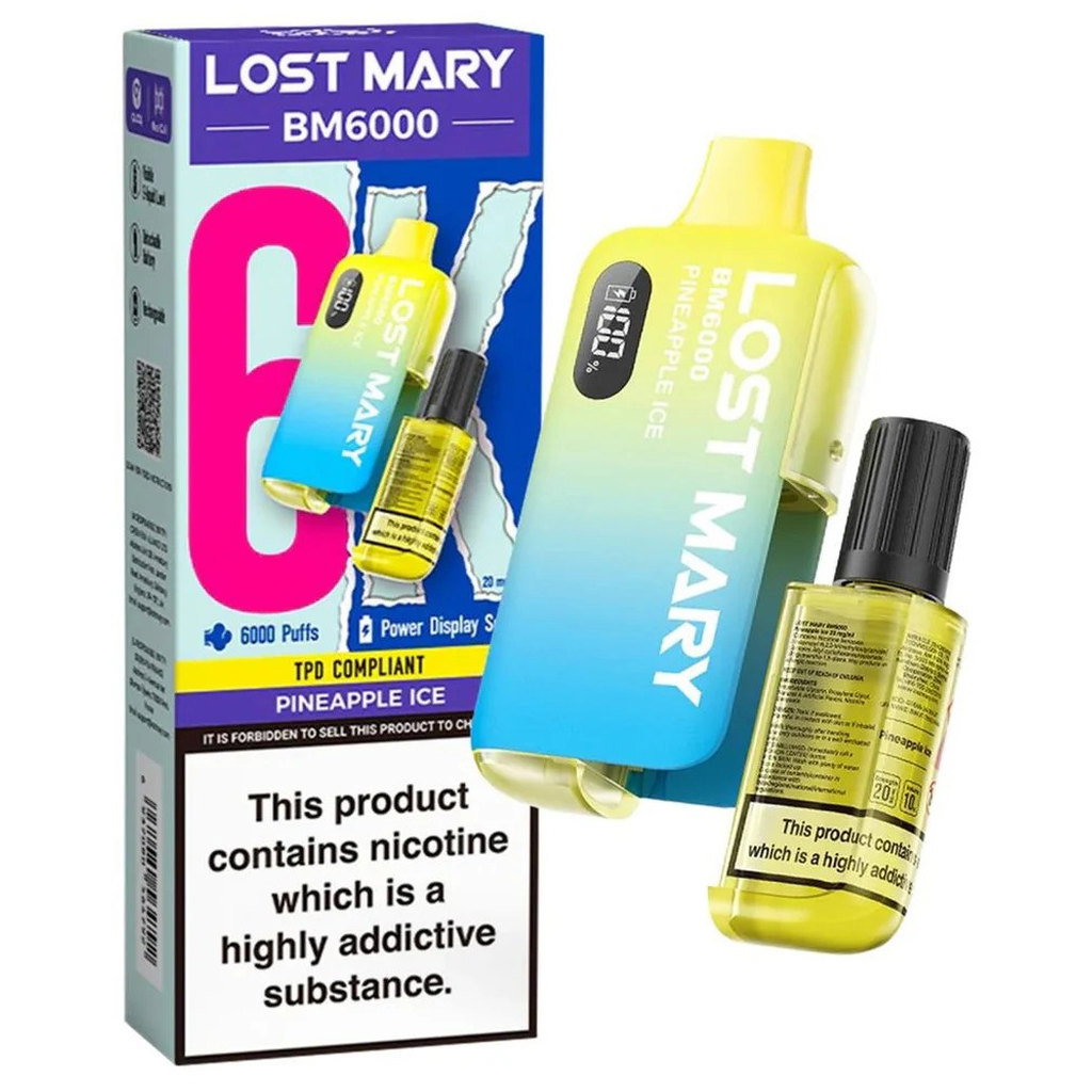 Lost Mary BM6000 Pineapple Ice Vape 20mg