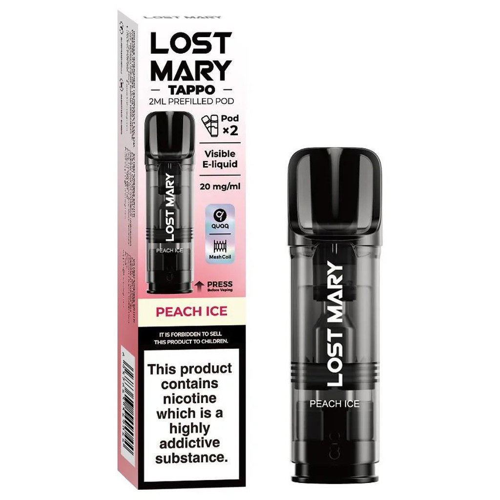 Lost Mary Tappo Vape Pod - Peach Ice 2ml, 2 pack
