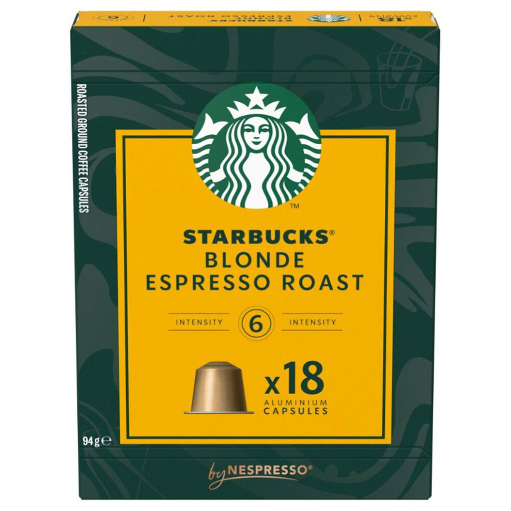 Starbucks Blonde Espresso Roast Nespresso Coffee Capsules, 18pk