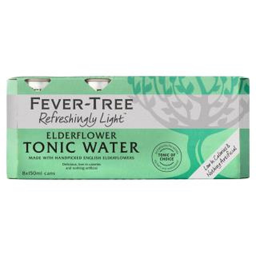 Fever Tree Light Elderflower Tonic Water, 8 x 150ml