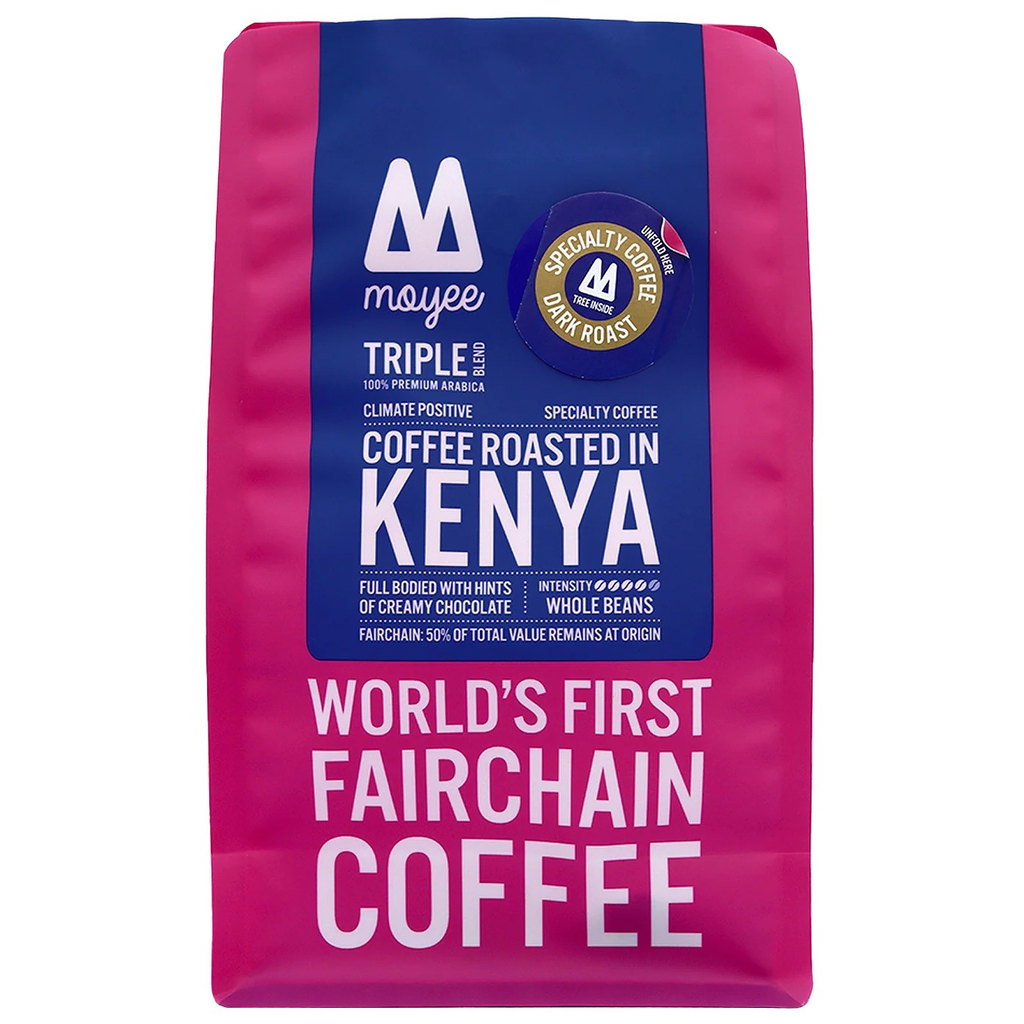 Moyee Kenyan Triple Blend Fairchain Coffee Whole Beans, 450g