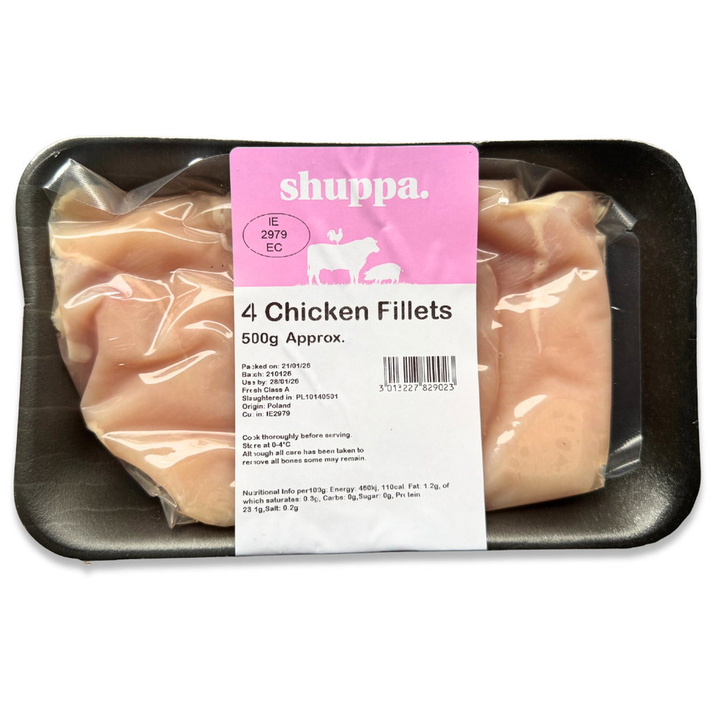 Shuppa Chicken Fillets, 4pk, 500g
