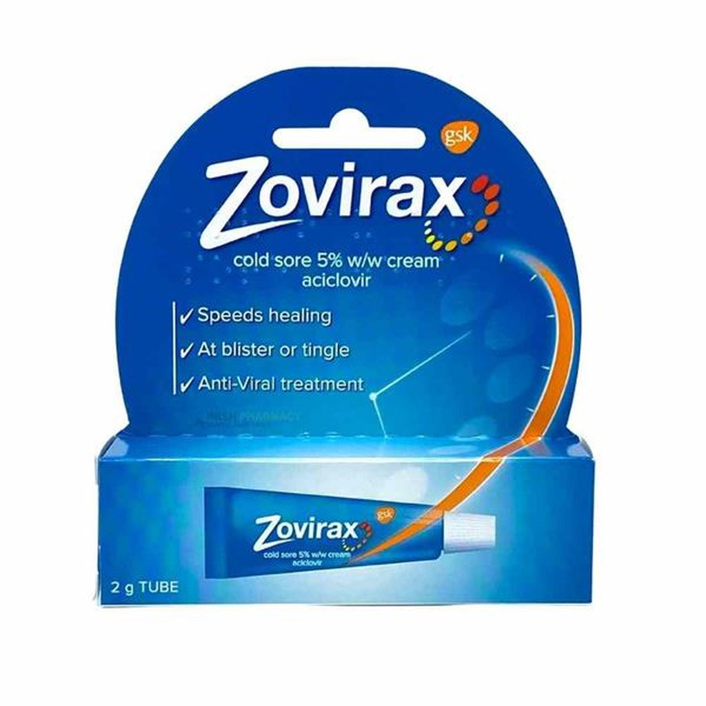 Zovirax Cold Sore Cream 5% Tube, 2g