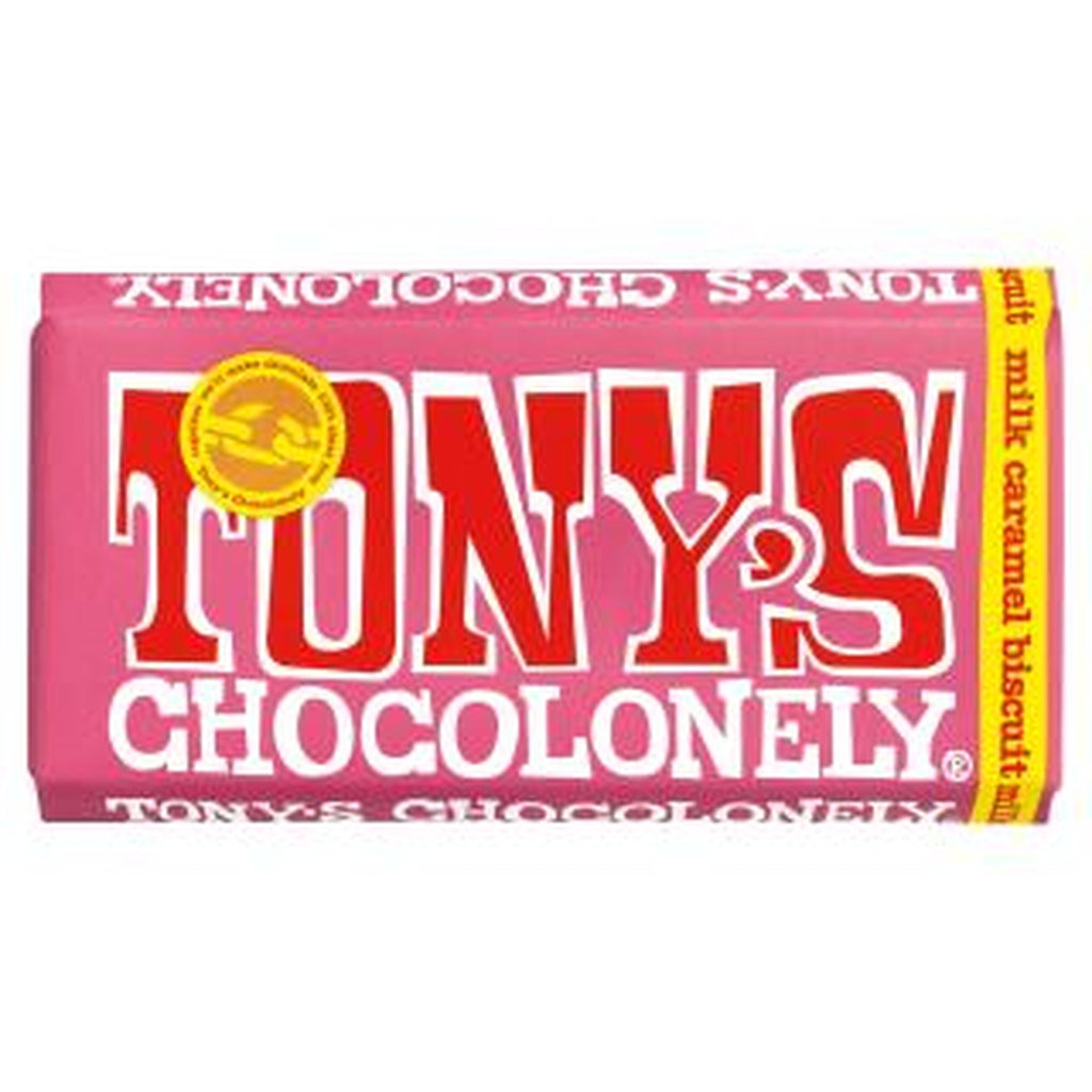 Tony's Chocolonely, Milk Chocolate Caramel Biscuit Bar, 180g