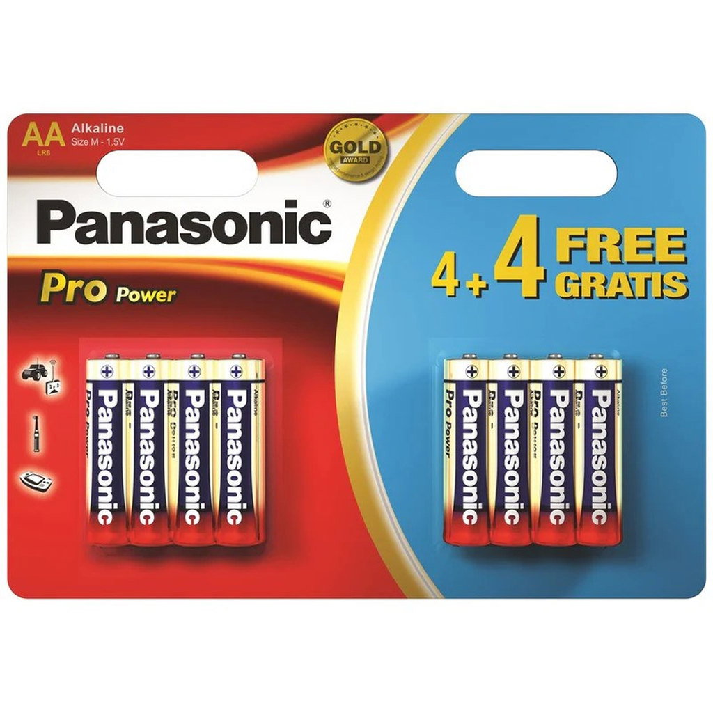 Panasonic Pro AA Batteries, 8 pack