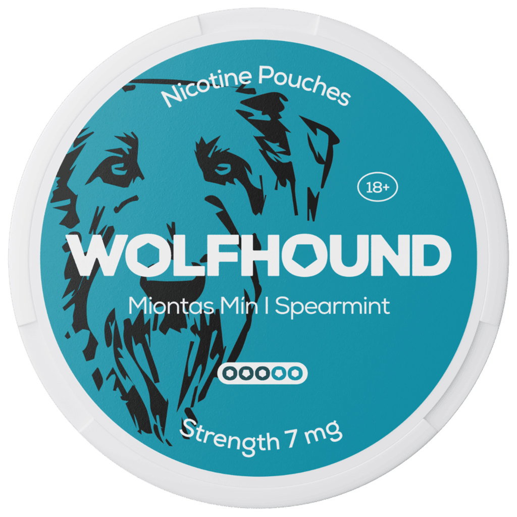 Wolfhound Miontas Mín | Spearmint 7mg Nicotine Pouches