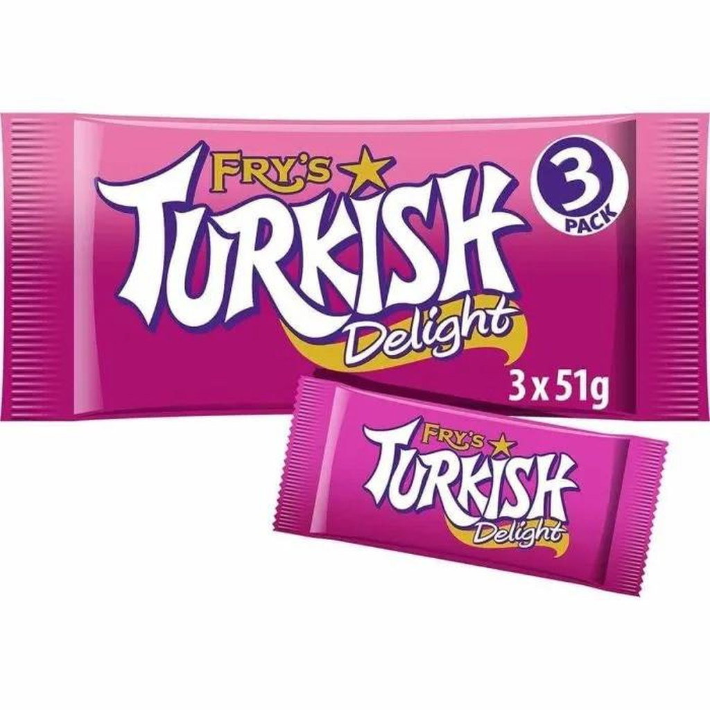 Fry's Turkish Delight Chocolate Bar 3 Pack, 3 x 51g