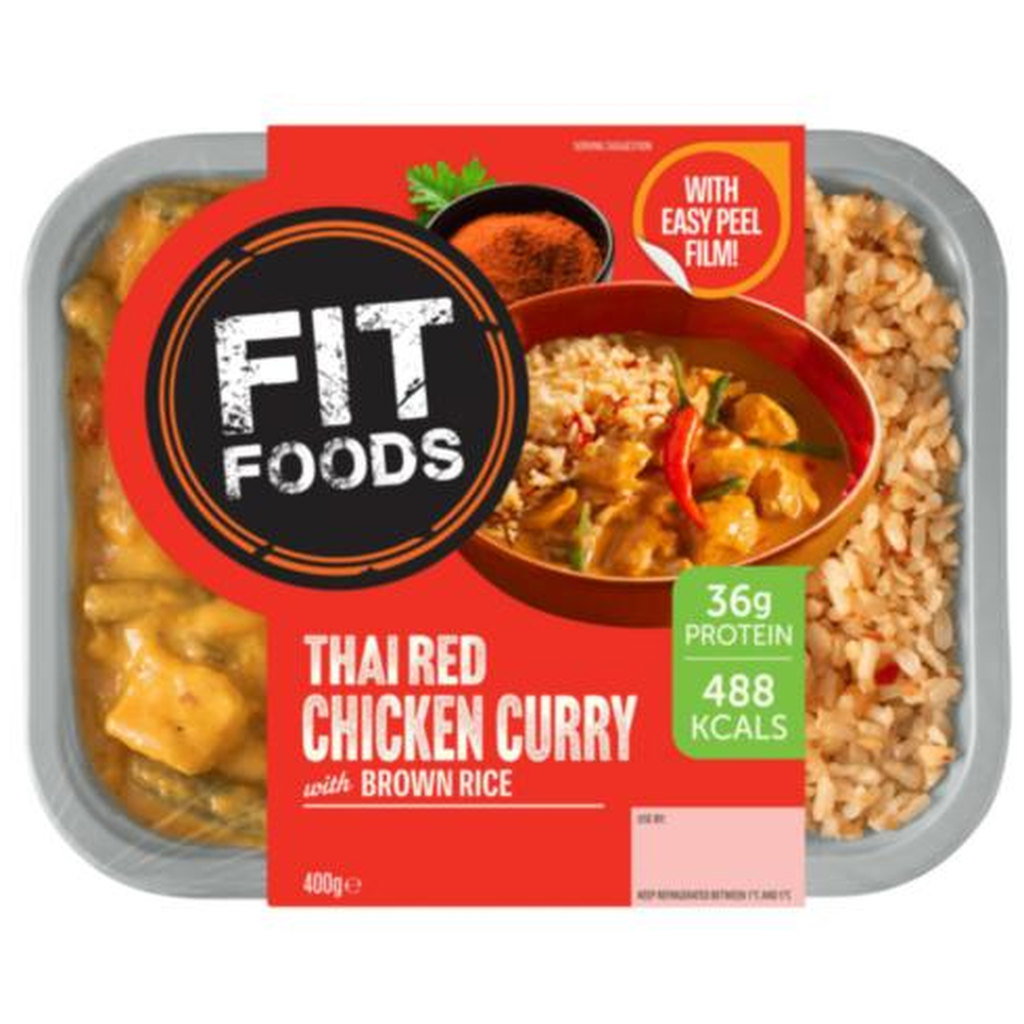 Fit Foods Thai Red Chicken Curry with Brown Rice, 400g