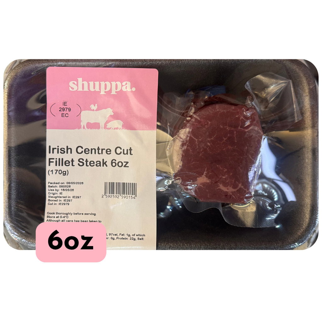 Shuppa Irish Centre Cut Fillet Steak, 6oz (170g)