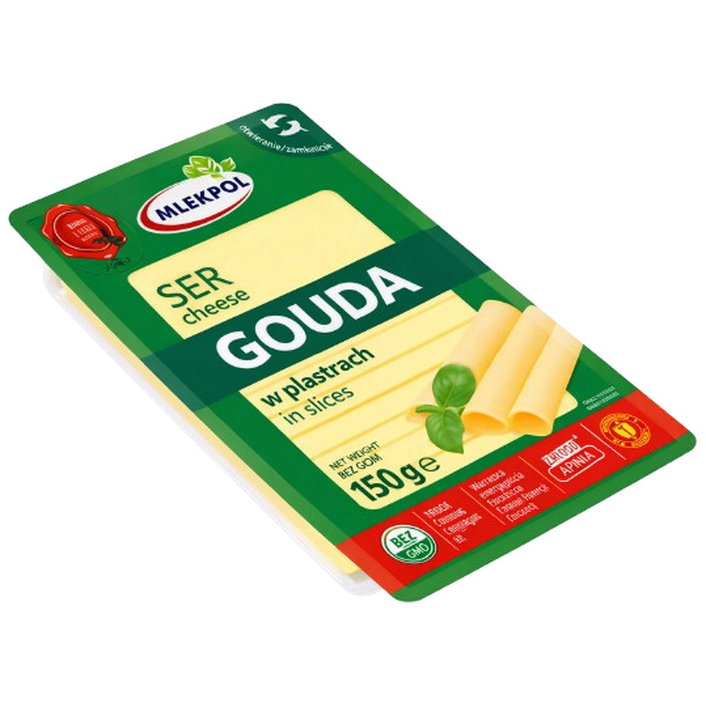 Mlekpol Sliced Gouda Cheese, 150g