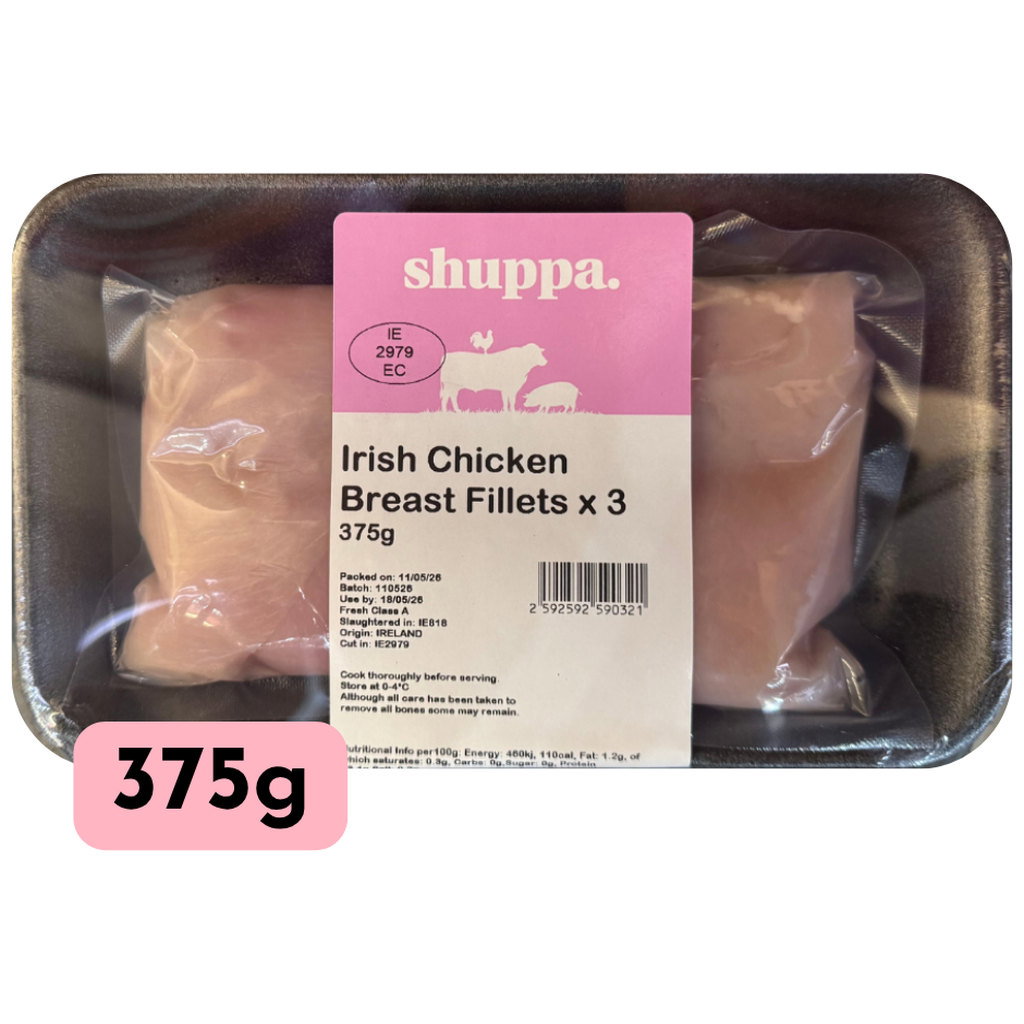 Shuppa Irish Chicken Breast Fillets, 3pk, 375g