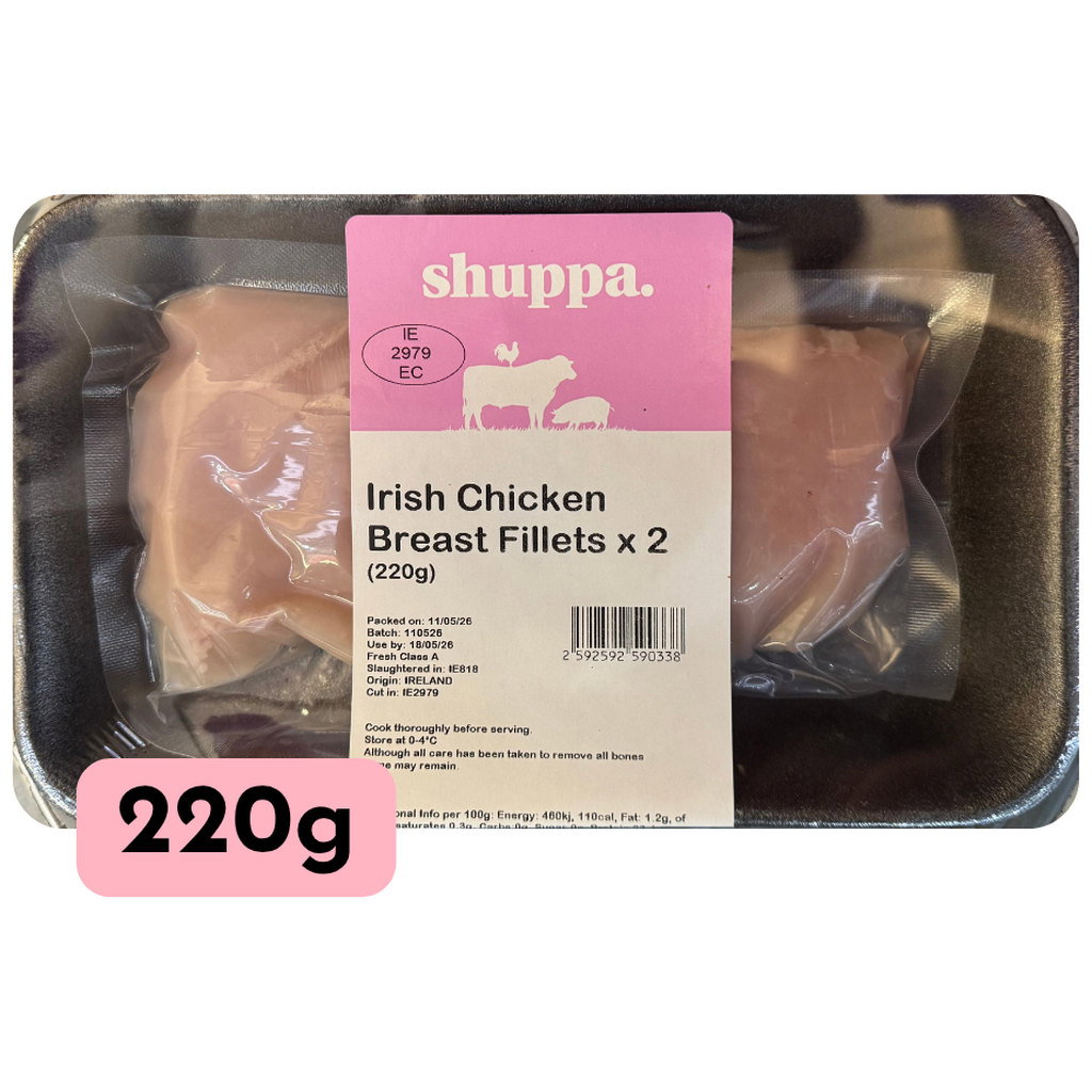 Shuppa Irish Chicken Breast Fillets, 2pk, 220g