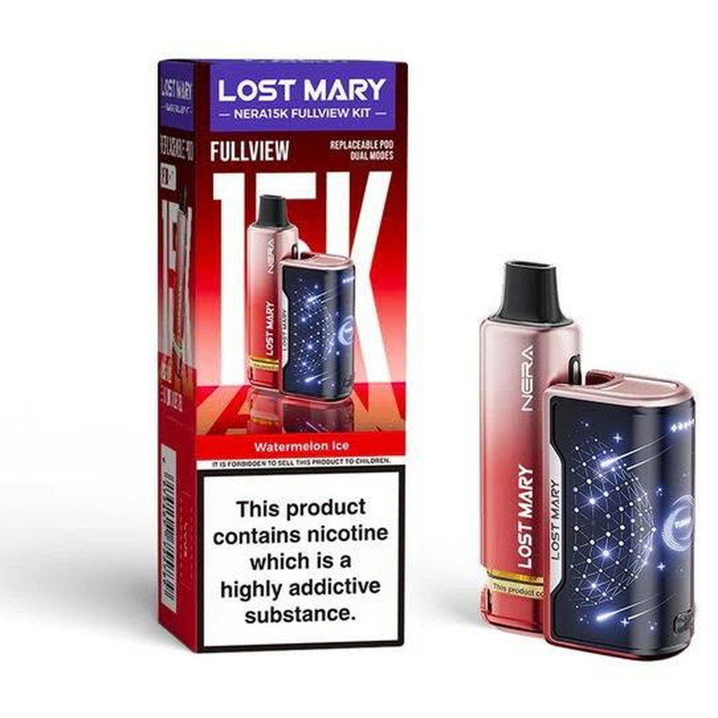 Lost Mary NERA15K Watermelon Ice 20mg Refillable Pod Vape Kit