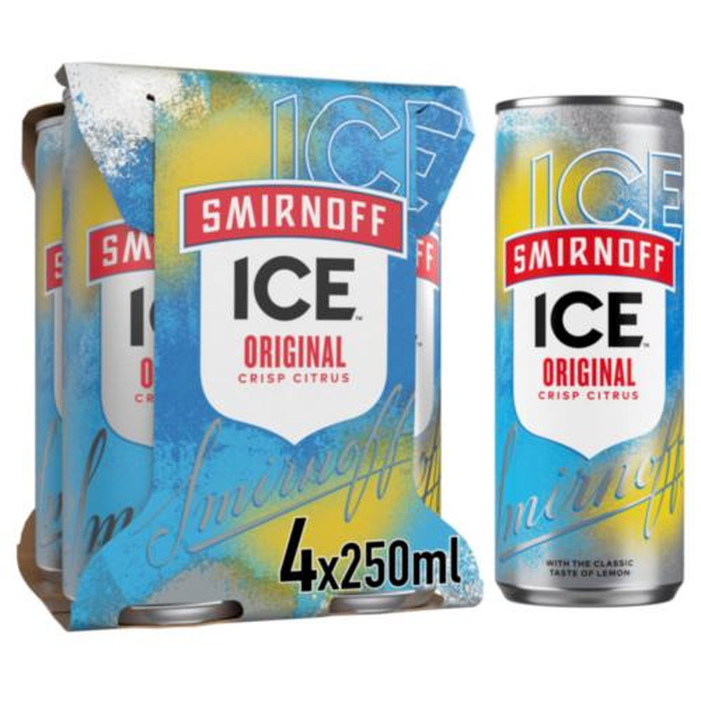 Smirnoff Ice Classic Citrus Vodka Drink, 4 x 250ml