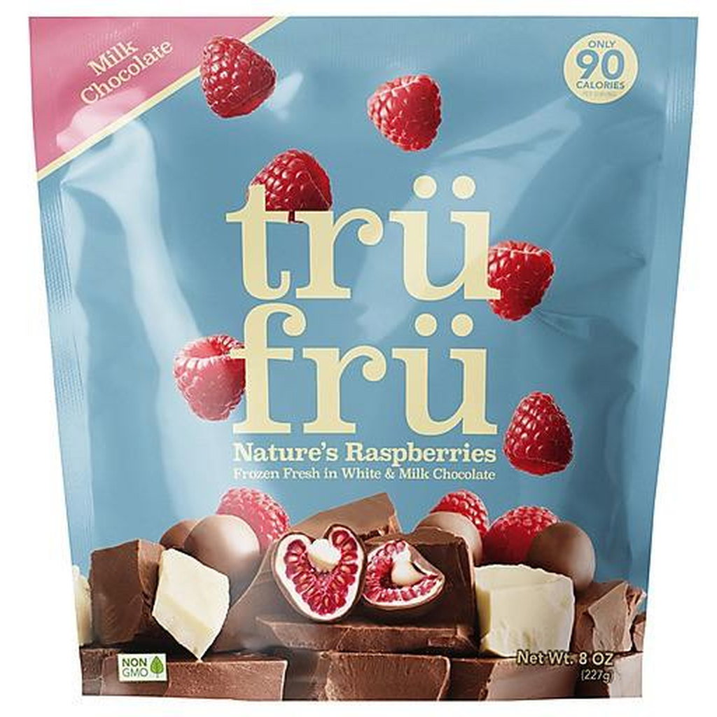 trüfrü Raspberries in White & Milk Chocolate, 200g