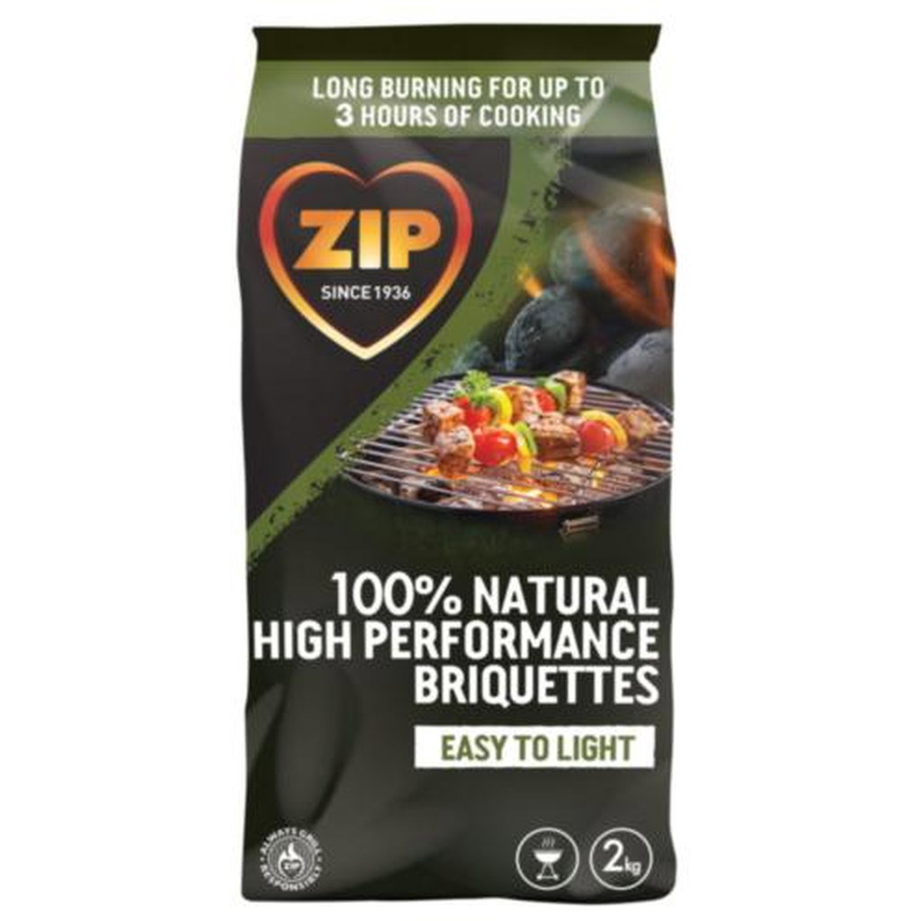 Zip Barbecue Charcoal Briquettes, 2kg