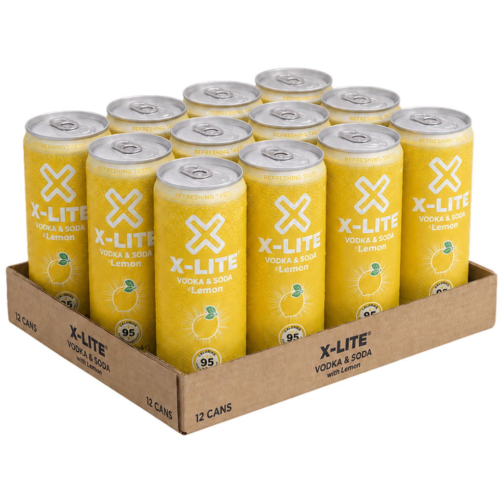 X-Lite Vodka And Soda w. Lemon Drink, 12 x 330ml