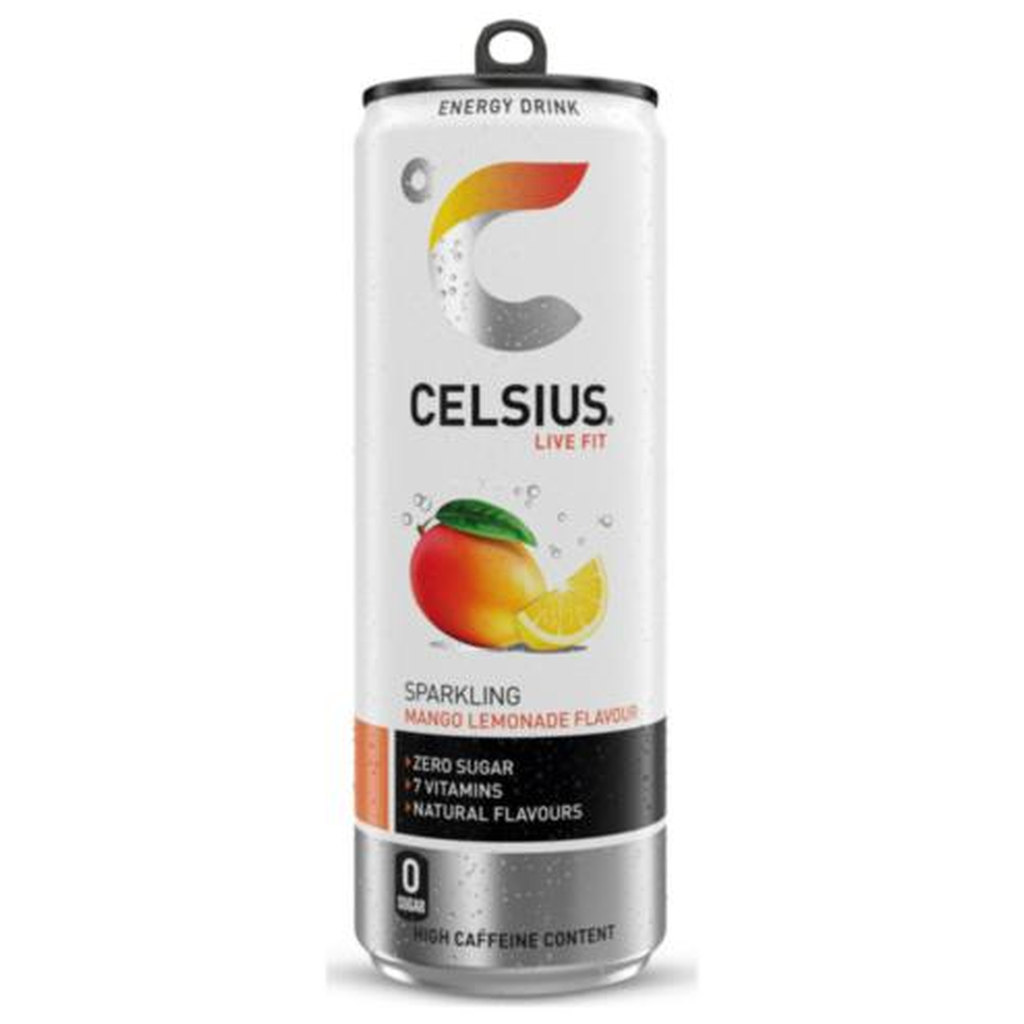 Celsius Energy Drink, Sparkling Mango Lemonade, 355ml