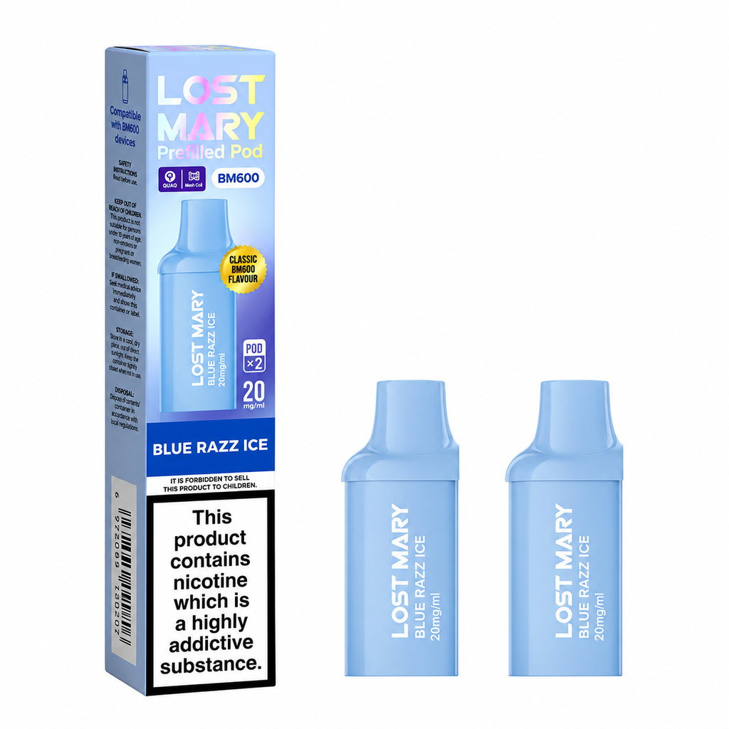 Lost Mary BM600 Blue Razz Ice Refill 20mg, 2 Pods