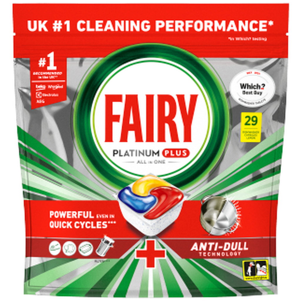 Fairy Platinum Plus Dishwasher Tablet Lemon, 29pk