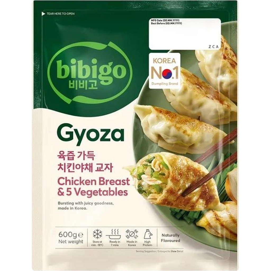 Bibigo Chicken Breast & 5 Vegetables Gyoza, 600g